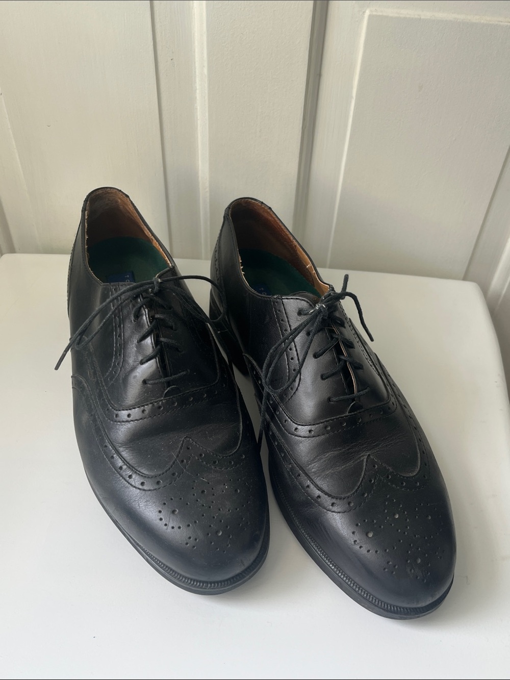 Towncraft Lites Classic Men’s Black Leather Wingtip Oxfords Dress Shoes